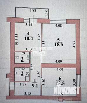 2-к квартира, вторичка, 57м2, 3/9 этаж