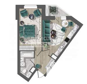 1-к квартира, вторичка, 47м2, 7/17 этаж