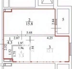 1-к квартира, вторичка, 39м2, 10/18 этаж