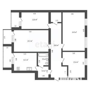 4-к квартира, вторичка, 115м2, 1/9 этаж