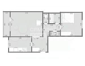 2-к квартира, вторичка, 51м2, 4/5 этаж