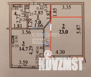 1-к квартира, вторичка, 49м2, 4/11 этаж