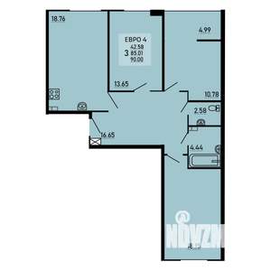 3-к квартира, вторичка, 90м2, 13/25 этаж