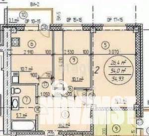 2-к квартира, вторичка, 54м2, 8/13 этаж