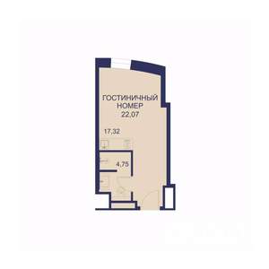 1-к квартира, вторичка, 25м2, 18/23 этаж