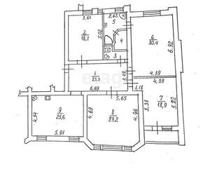 4-к квартира, вторичка, 157м2, 5/6 этаж