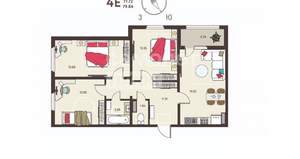 3-к квартира, вторичка, 80м2, 11/18 этаж