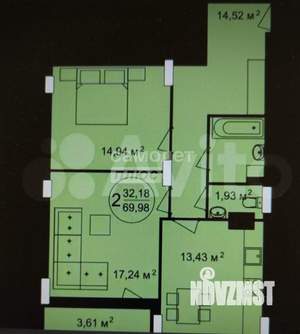 2-к квартира, вторичка, 70м2, 10/20 этаж