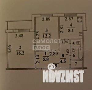 2-к квартира, вторичка, 52м2, 4/10 этаж