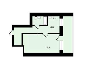 1-к квартира, вторичка, 31м2, 9/9 этаж