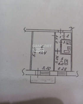 1-к квартира, вторичка, 33м2, 3/5 этаж