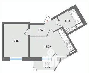 1-к квартира, вторичка, 39м2, 4/20 этаж