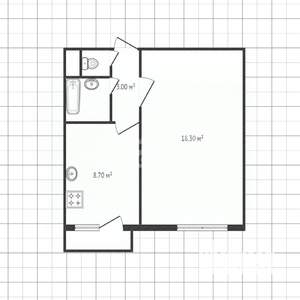 1-к квартира, вторичка, 38м2, 1/5 этаж