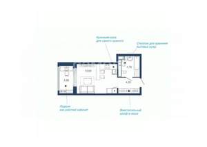 Студия квартира, вторичка, 30м2, 6/22 этаж