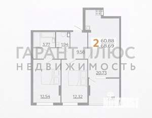 3-к квартира, вторичка, 69м2, 22/24 этаж