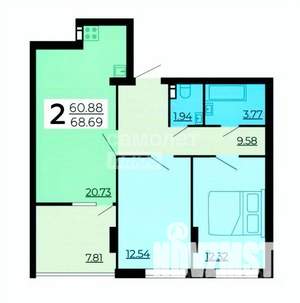 3-к квартира, вторичка, 69м2, 8/24 этаж