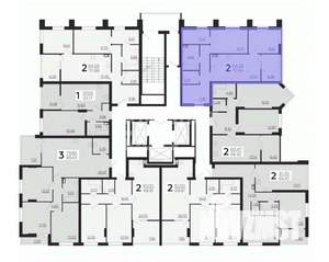 3-к квартира, вторичка, 71м2, 2/24 этаж