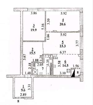 3-к квартира, вторичка, 113м2, 4/5 этаж
