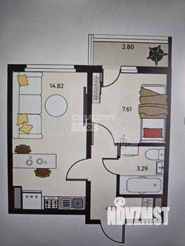 2-к квартира, вторичка, 31м2, 16/18 этаж