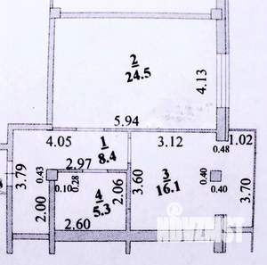 1-к квартира, вторичка, 54м2, 3/8 этаж