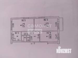 3-к квартира, вторичка, 61м2, 3/5 этаж