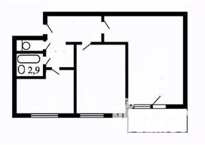 2-к квартира, вторичка, 43м2, 6/9 этаж