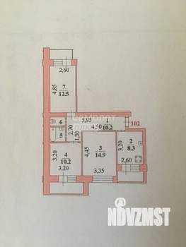 3-к квартира, вторичка, 60м2, 9/9 этаж