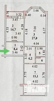 2-к квартира, вторичка, 77м2, 2/9 этаж