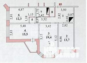 3-к квартира, вторичка, 80м2, 15/17 этаж