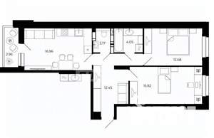 2-к квартира, вторичка, 65м2, 4/25 этаж