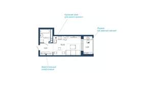 Студия квартира, вторичка, 31м2, 6/22 этаж