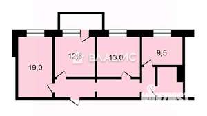3-к квартира, вторичка, 74м2, 10/10 этаж