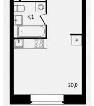 1-к квартира, вторичка, 55м2, 10/13 этаж