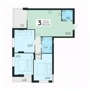 3-к квартира, вторичка, 89м2, 3/24 этаж
