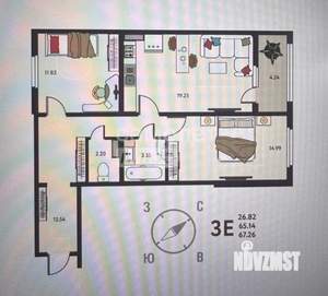 3-к квартира, вторичка, 67м2, 15/17 этаж