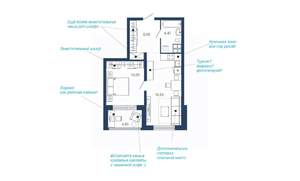 1-к квартира, вторичка, 50м2, 12/22 этаж