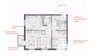 2-к квартира, вторичка, 81м2, 6/22 этаж