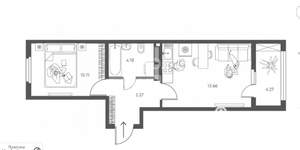 1-к квартира, строящийся дом, 38м2, 8/17 этаж