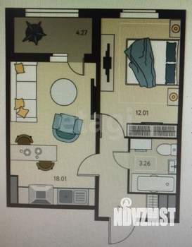 1-к квартира, сданный дом, 37м2, 12/18 этаж