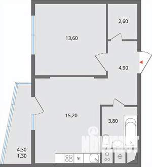 2-к квартира, строящийся дом, 42м2, 3/17 этаж