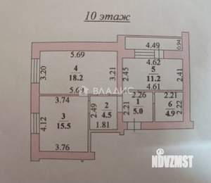 2-к квартира, вторичка, 59м2, 10/10 этаж