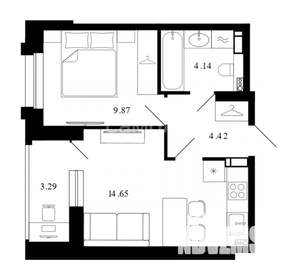 1-к квартира, вторичка, 36м2, 10/12 этаж