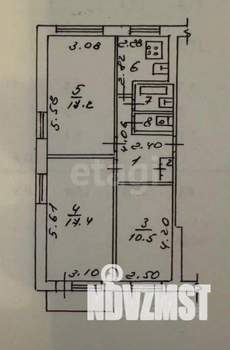 3-к квартира, вторичка, 61м2, 1/5 этаж