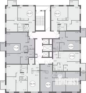 2-к квартира, вторичка, 65м2, 13/25 этаж