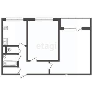 2-к квартира, вторичка, 43м2, 1/5 этаж