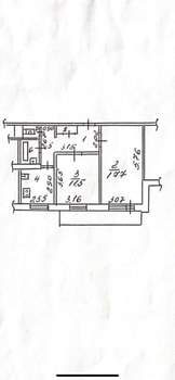 2-к квартира, вторичка, 51м2, 7/9 этаж