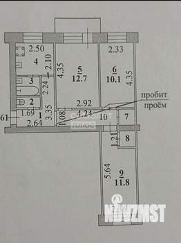 3-к квартира, вторичка, 55м2, 5/5 этаж