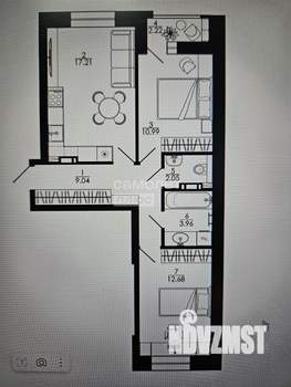 3-к квартира, вторичка, 60м2, 3/15 этаж