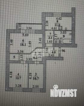 3-к квартира, вторичка, 83м2, 6/9 этаж