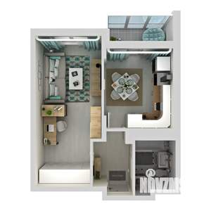 1-к квартира, строящийся дом, 39м2, 17/19 этаж